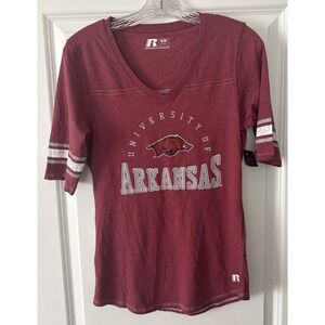 Russell University Arkansas Razorbacks Junior 7-9 Athletic Style SS Cotton Blend